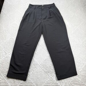 Madewell Pants Womens 4 Black Drapey Pleated Taper Wide Leg Dress Baggy Work Y2K